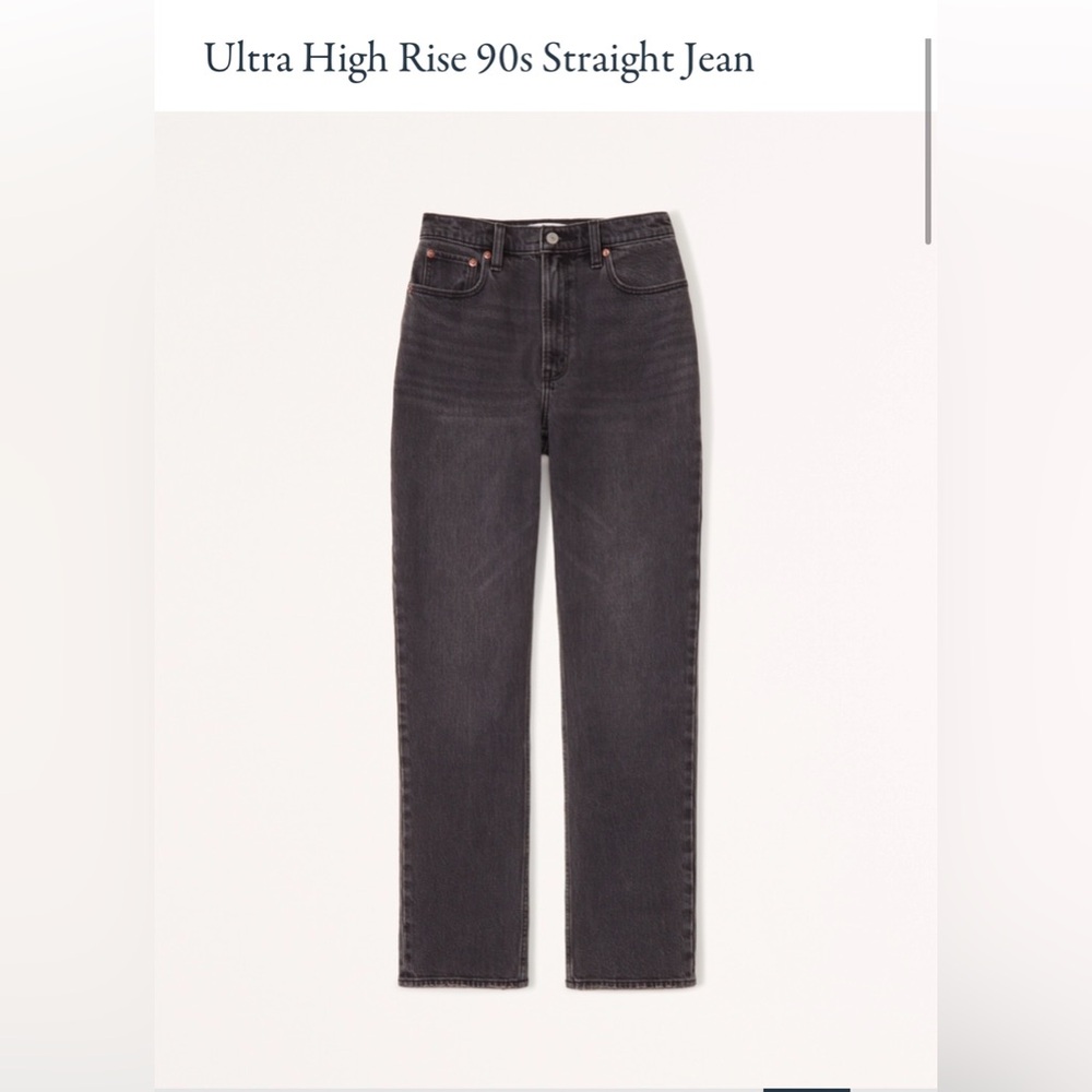 Abercrombie Ultra High Rise 90s Straight Jean - Black - SIZE 25